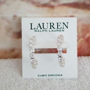 New Ralph Lauren Crystal Hoop Earrings